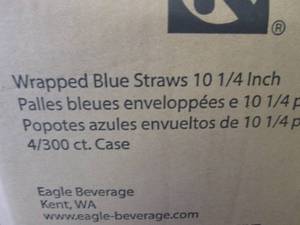lot 245 image: Case of 1200 Wrapped 10 14 Straws...
