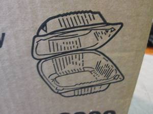 lot 260 image: Case of 375 Hinged Lid Containers  ...