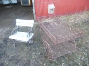 Antique Garden Cart & Bench