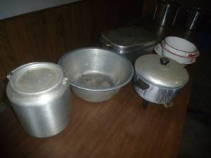 Aluminum & Porcelain Bowls