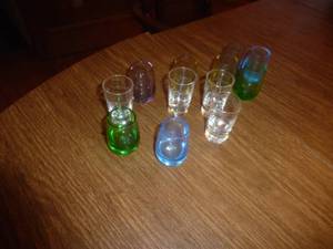 Assorted Shot Glasses Colored Glass