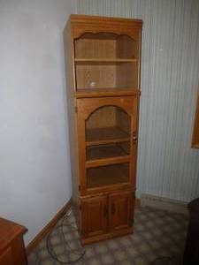 Oak Book Shelf Cabinet