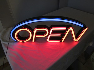 lot 1 image: Store Window Lighted Open Sign