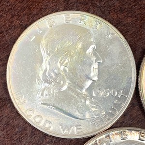 Lot Of (5) Franklin Half Dollar Coi...