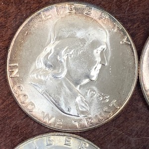 Lot Of (6) Franklin Half Dollar Coi...