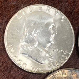 Lot Of (5) Franklin Half Dollar Coi...
