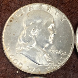 Lot Of (6) Franklin Half Dollar Coi...