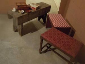 lot 207 image: 3 Wooden Benches With Contents...