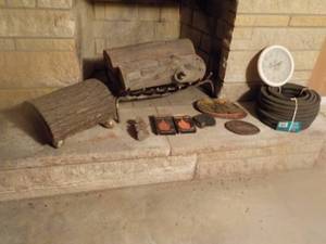 lot 210 image: Fireplace Items, Wood, Wood Holder,...