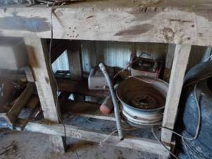 lot 21 image: Wood Work Bench 6 Wide X 21 Tall...