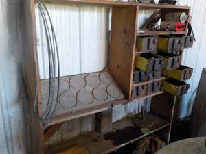 lot 27 image: Handmade Work Hardware Storage Benc...