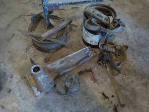 lot 36 image: Antique Grinder, Hose Tack and Othe...