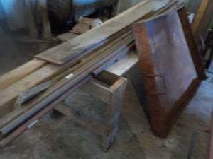lot 41 image: Copper Tubing, Wood, and Metal Tray...