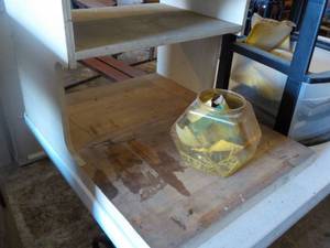 lot 54 image: Glass Display Case, Wood Butcher Bl...