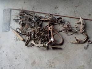 lot 93 image: Animal Traps, and 1936 License Plat...