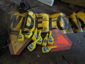 lot 99 image: Garage Items, Heet, Caution Signs...