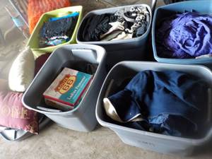 lot 116 image: 5 Totes with Lids of Clothing, Jack...