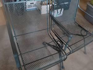 lot 120 image: 2 Metal, 2 Fabric Patio Chairs...