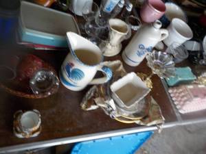 lot 127 image: Table full of Glassware, Tupperware...