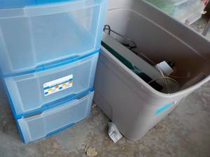 lot 134 image: All Items Pictured, 3 Drawer Plasti...