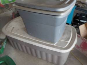 lot 135 image: 3 Storage Totes With Lids, Includes...