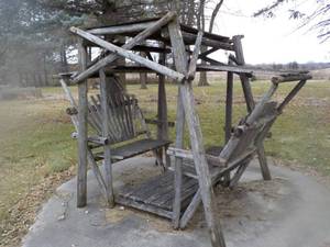 lot 155 image: Wood Garden Swing Set...