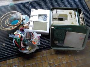 lot 161 image: Yarn, Sewing Machine and Needlepoin...