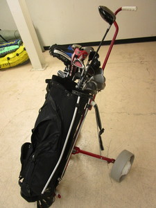 lot 118 image: NIKE GOLF CLUBS WITH TITLEIST STOWAWAY PLUS GOLF CART