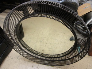 lot 143 image: WROUGHT-IRON DECORATIVE WALL MIRROR