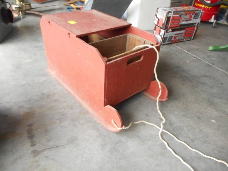 Vintage Wooden Pull-behind Ice Fishing Sled
