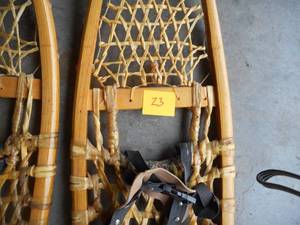 lot 23 image: Small Wooden Snowshoes