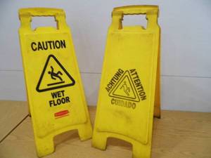 2 Wet Floor Signs