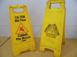 2 Wet Floor Signs