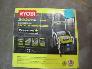 lot 22 image: RYOBI 2,000 PSI 1.2 GPM Electric Pressure Washer - Model # RY141900