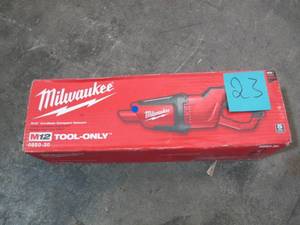 lot 23 image: Milwaukee M12 12-Volt Lithium-Ion Cordless Compact Vacuum (Tool-Only) Model # 0850-20