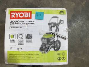 lot 40 image: RYOBI 3000 PSI 2.3-GPM Honda Gas Pressure Washer UNTESTED