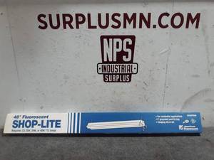 lot 129 image: NEW 48 Fluorescent Shop Light w 60 Cord and Plug 110V