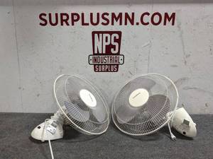lot 55 image: (2) Wall Mount Oscillating 18 Fans