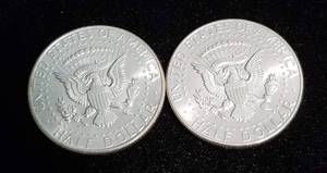 lot 15 image: 2 BU-UNC 1964 KENNEDY SILVER HALF DOLLARS