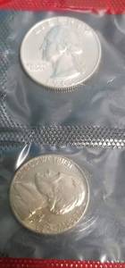 lot 19 image: 1963-D US MINT SET SILVER HALF QUARTER DIME
