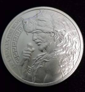 lot 27 image: 1 TROY OZ. .999 FINE SILVER CRETAN BULL VII