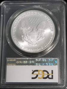 lot 44 image: 2007 AMERICAN SILVER EAGLE 1 TROY OZ. .999 FINE SILVER MS69 PCGS