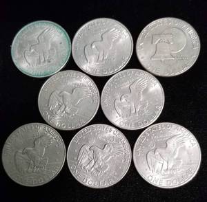 lot 46 image: GROUP OF 8 CLAD EISENHOWER DOLLARS
