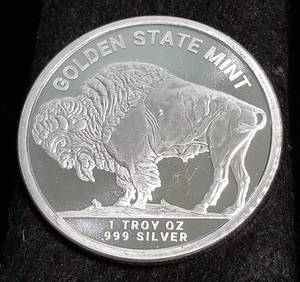 lot 51 image: 1 TROY OZ. .999 FINE SILVER INDIAN BUFFALO DESIGN