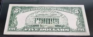 lot 07-A image: 1934-D US $5 BLUE SEAL FEDERAL RESERVE NOTE