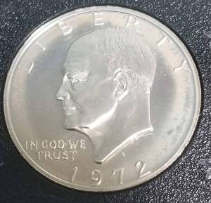 lot 22-A image: 1972-S US 40% SILVER PROOF EISENHOWER DOLLAR GOVERNMENT SEALED
