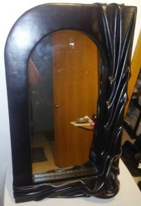 lot 42 image: Leather Wrapped Mirror -  $165 retail