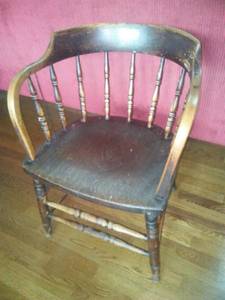 lot 138 image: 2 vintage  tavern chairs Antique   Solid and Sturdy