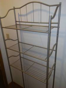 lot 130 image: Brushed Nickel toilet topper Shelving