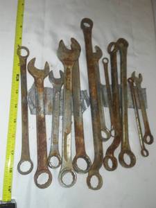 lot 74 image: Misc. Wrenches box and open end.